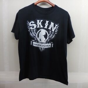 Skin Industries Hooligan Graphic T-Shirt Mens Large Black Cotton Short Sleeve LG